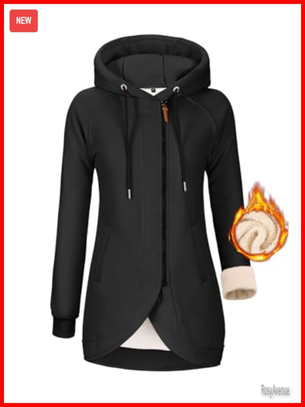 Women's Zip Up Sherpa Fleece Hoodie Jacket Oversized Warm Winter Coat
